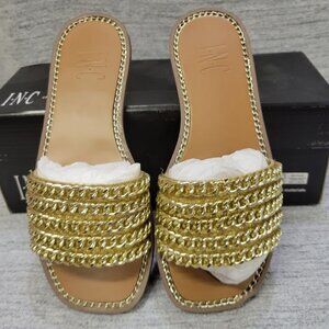 International Concepts Pelle Flat Slide Sandals